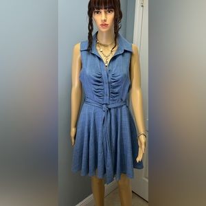 CBR blue button up dress NWT size L but runs really small (more like a M)